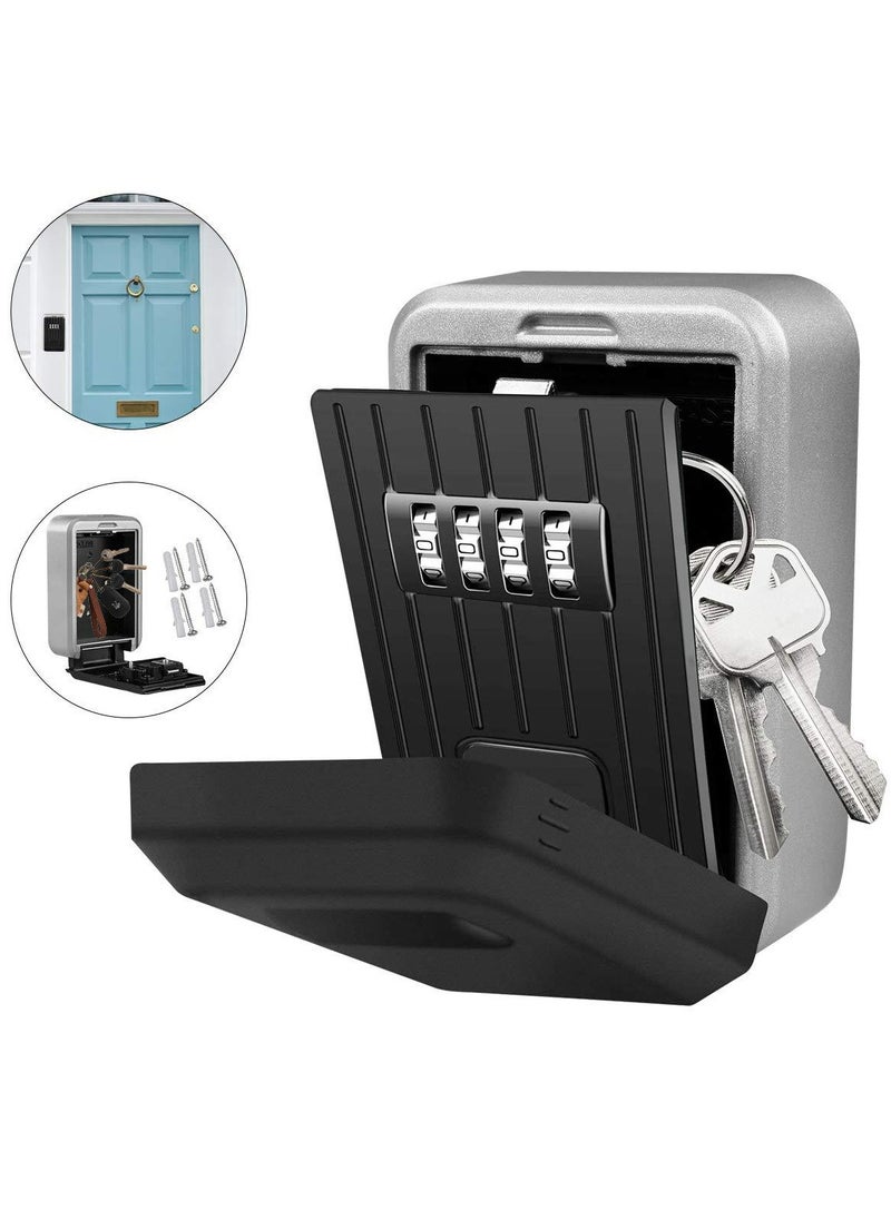CMGTYYD - Lock Box With Password, Wall Mounted Key Safe - Large Capacity Sturdy Waterproof 4-Digit Combination Holder, Storage for House Keys, Resettable Code Security Outdoor Hider - Image 1