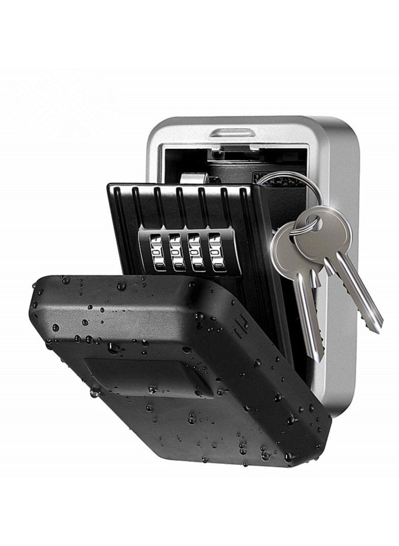 CMGTYYD - Lock Box With Password, Wall Mounted Key Safe - Large Capacity Sturdy Waterproof 4-Digit Combination Holder, Storage for House Keys, Resettable Code Security Outdoor Hider - Image 1
