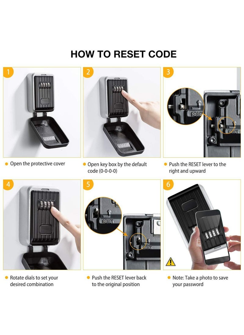 CMGTYYD - Lock Box With Password, Wall Mounted Key Safe - Large Capacity Sturdy Waterproof 4-Digit Combination Holder, Storage for House Keys, Resettable Code Security Outdoor Hider - Image 1