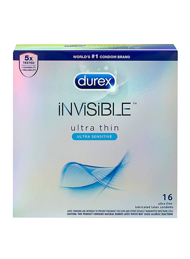 Durex 16-Piece Ultra Thin Lubricated Natural Latex Condoms - Image 1