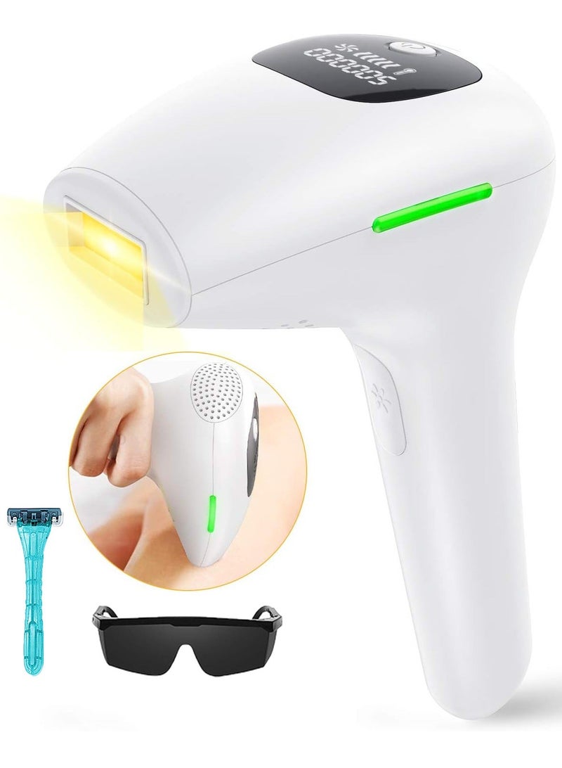 جهاز إزالة الشعر بالليزر IPL، 5 مستويات، 500,000 ومضة، جهاز إزالة الشعر الدائم، جهاز إزالة الشعر غير المؤلم، أبيض - Image 1