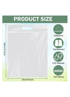 CMGTYYD Frosted T Shirt Bags, 50 Pieces Poly Mailers with Handle Frosted T Shirt Bags Packaging Bags Mailing Envelopes Clear Shipping Bags for Small Business Clothing Transporting  - Image 2
