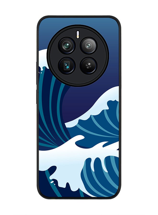 Stylizedd Rugged Black edge case for Realme 12 Pro / Realme 12 Pro Plus 5G, Slim fit Soft Case Flexible TPU Gel Thin Cover -  Japanese Sea - Image 1