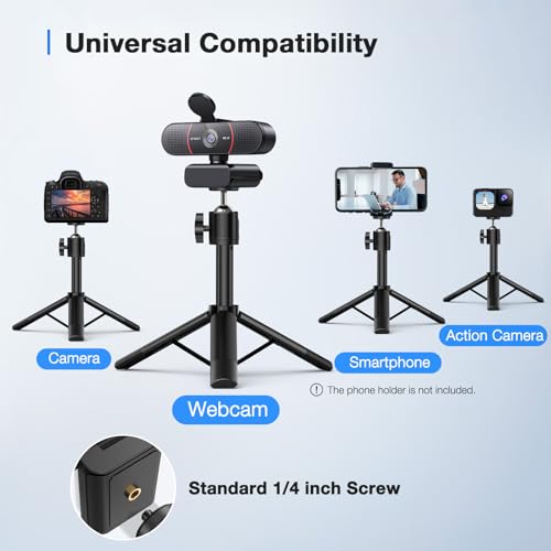 EMEET C960 4K Webcam with Tripod, 4K UHD Sony Sensor, 3 Adjustable Height Mini Tripod w/Privacy Cover, PDAF Auto Focus, Dual Noise-Cancelling Mics, Auto Light Correction, Perfect for Online Meetings - Image 3