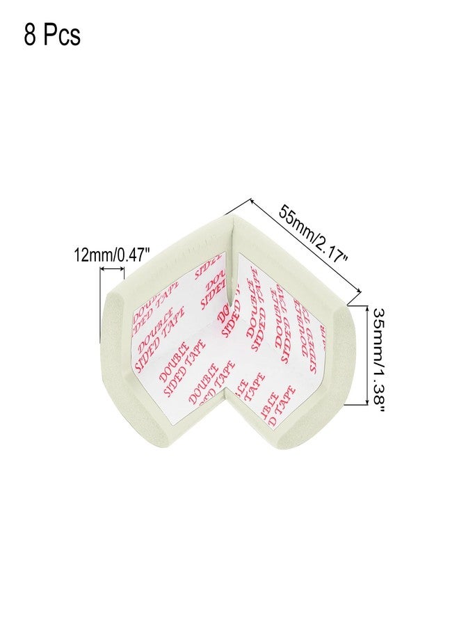 MECCANIXITY 8 Pack Soft Corner Protector, Rubber Foam Furniture Proofing Corner Guards Edge for Fireplace Table Stair, White - Image 2