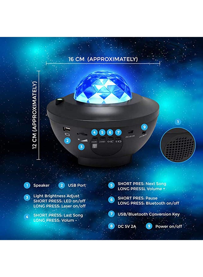 Cool Baby Bluetooth Night Projector Light With Remote Black/Blue - Image 4