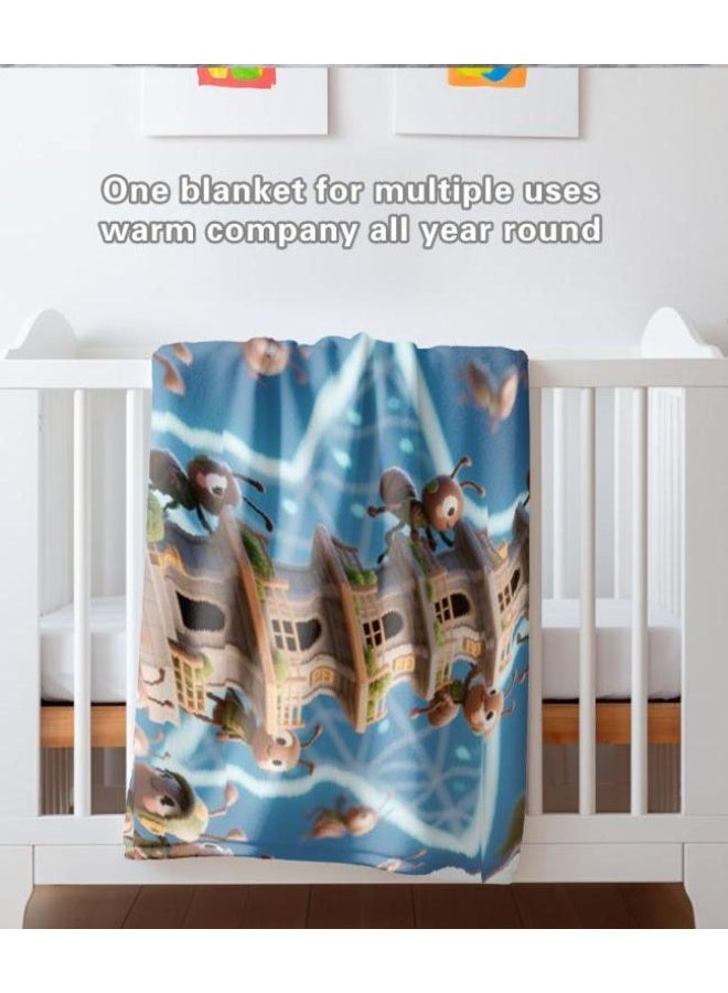 عام بطانية رقيقة من الفانيلا الكرتونية للأطفال والرضع (دافئة ومريحة، ومناسبة للنوم والألعاب) 70 سم * 100 سم