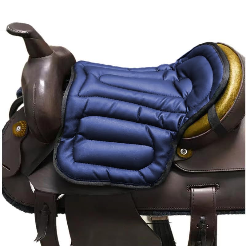 YUZHANGHE Saddle Tush Cushion Western Long Saddle Pad Horse Riding Seat Saddle Cushion Pad-Blue - Image 1