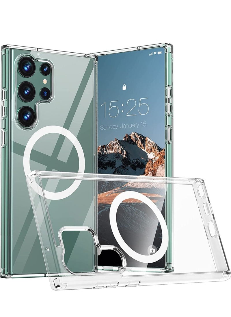 Raxoom Case/Cover Compatible with Samsung Galaxy S23 Ultra Clear Case, Magnetic [Support Magsafe Charger] Cute Case for Men & Women,Shockproof Hard Back for Samsung Galaxy S23 Ultra Phone 2023 - Image 2