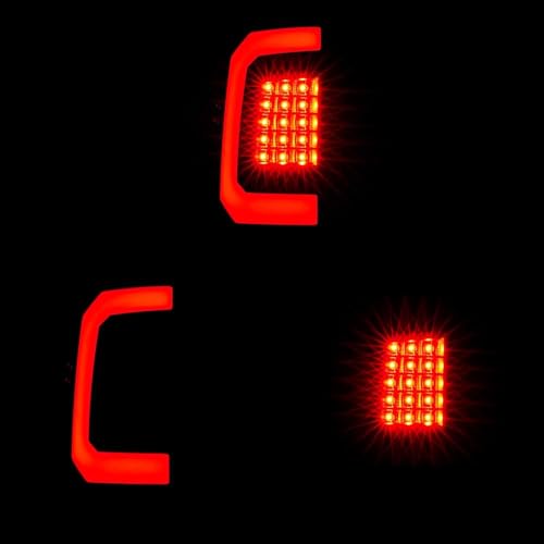 corkiauto LED Tail Light Assembly Compatible with 2008-2016 Ford F250 F350 Super Duty Taillights Rear Brake Lamp,Black Housing white C-Type LED Tube,Clear Lens - Image 4