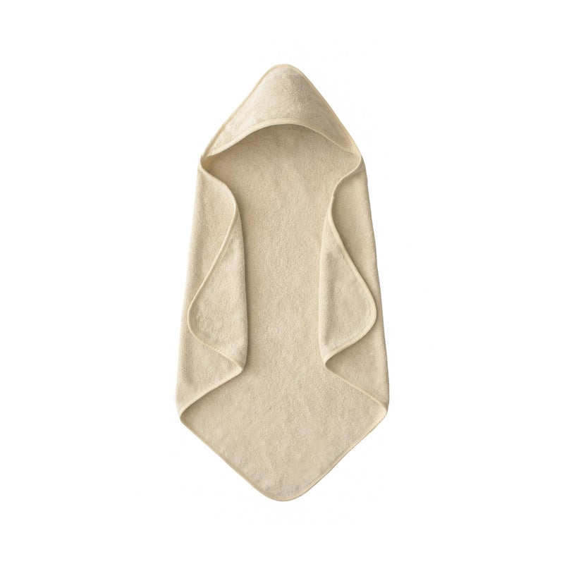 mushie Baby Hooded Towel | Organic Cotton (Fog) - Image 1