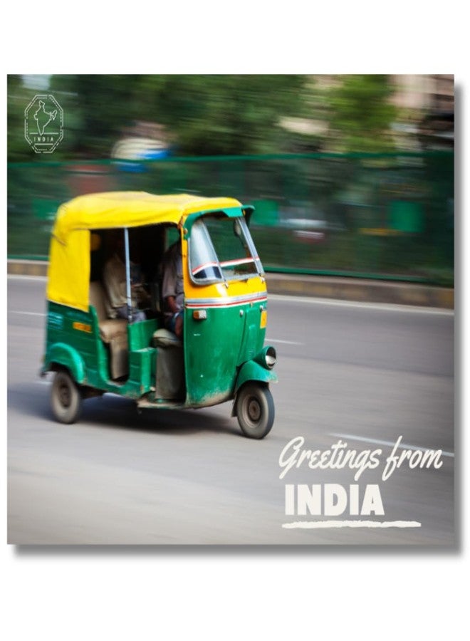 VERYFIRSTTALE India Postcards | Greetings From India - Kolkata Auto Postcard | Pack of 5 | Postcard From India | Indian Souveniers | Glossy Finish | 14 cms x 10.7 cms with FREE Envelopes | Postcards of India - Image 1