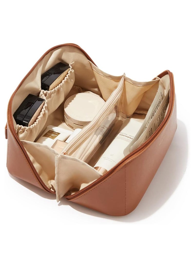 FALMER 1pc PU Leather Multifunctional Storage Makeup Bag  - Image 1