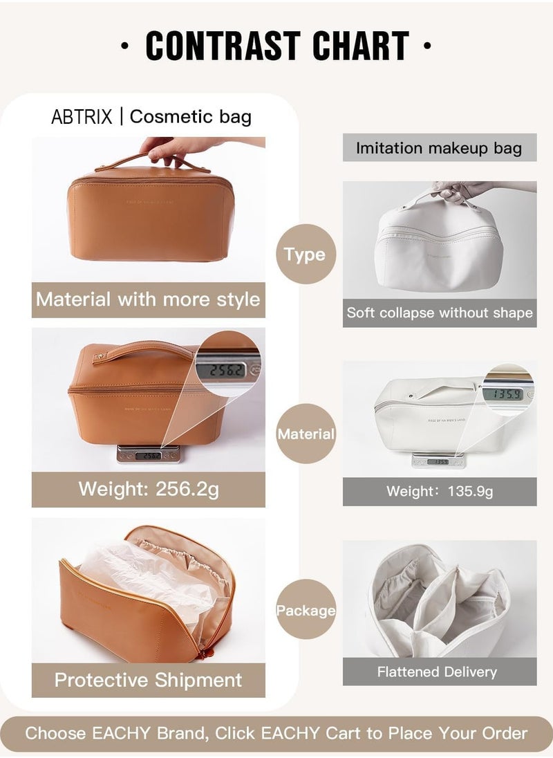 FALMER 1pc PU Leather Multifunctional Storage Makeup Bag  - Image 2