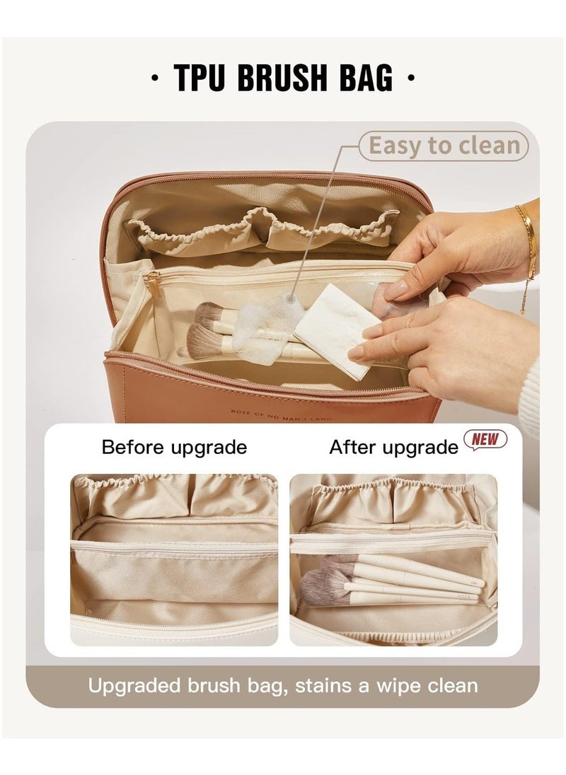 FALMER 1pc PU Leather Multifunctional Storage Makeup Bag  - Image 4