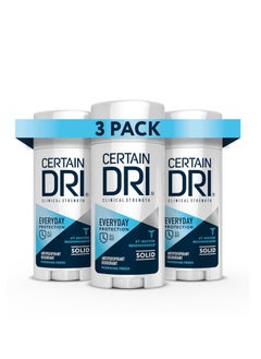 CERTAIN DRI Certain Dri Everyday Strength Clinical Antiperspirant Solid Deodorant, Hyperhidrosis Treatment for Men & Women, Morning Fresh, 2.6oz, 3 Pack  - Image 1