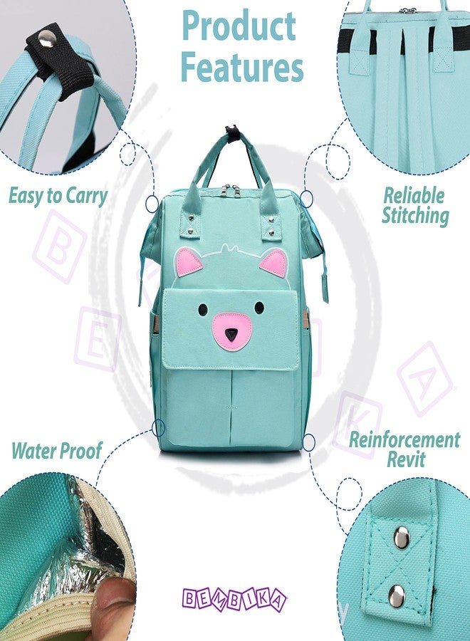 BEMBIKA Diaper Bags for Mom and Dad, Diaper Bags for mom and Baby, Mummy Bag for Multi-Function Waterproof and Large Capacity (Bear berry Green) - Image 5
