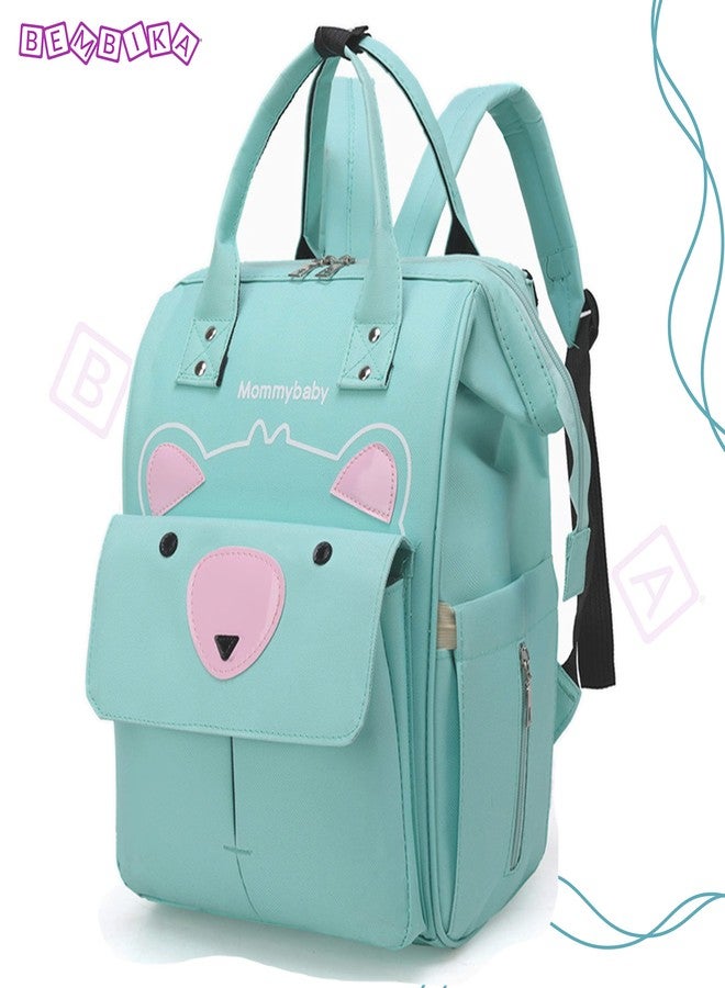 BEMBIKA Diaper Bags for Mom and Dad, Diaper Bags for mom and Baby, Mummy Bag for Multi-Function Waterproof and Large Capacity (Bear berry Green) - Image 2
