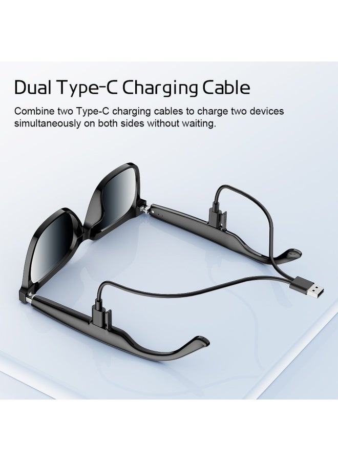 لوريت نظارات شمسية ذكية مزودة بتقنية البلوتوث للرجال والنساء مع مكبرات صوت ستيريو مزدوجة، وموسيقى مفتوحة للأذن ومكالمات عالية الدقة، وحماية من الأشعة فوق البنفسجية - Image 4