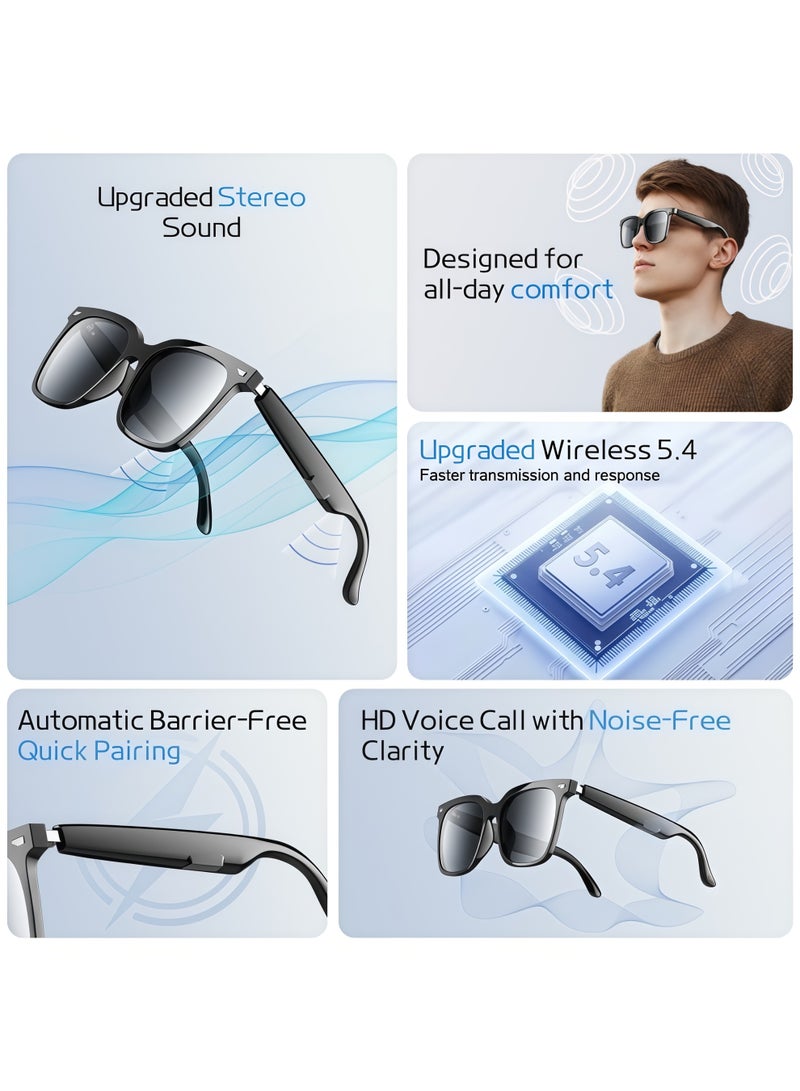 Lurette Smart Glasses Bluetooth Audio Sunglasses for Men Women with Dual Stereo Speakers, Open Ear Music &HD Calling, UV Protection - Image 5