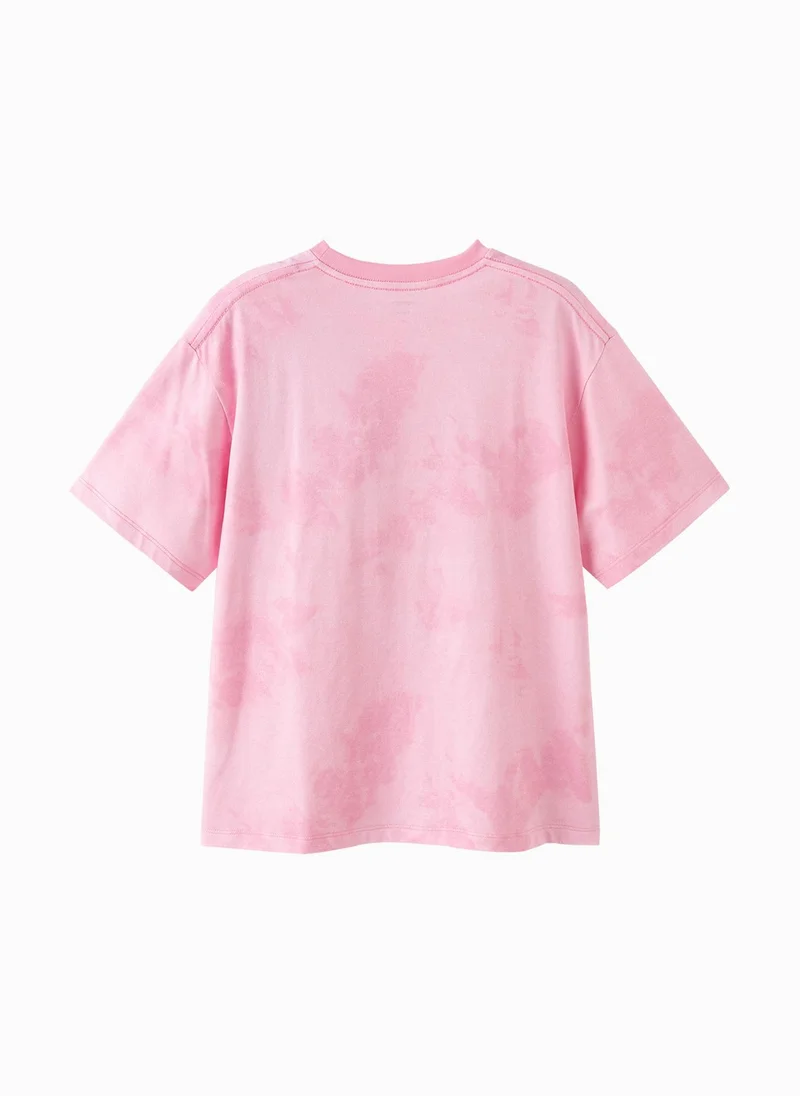 Balabala Pink Kids Girls Round v-neck short-sleeved T-shirt for Women | Best Price UAE