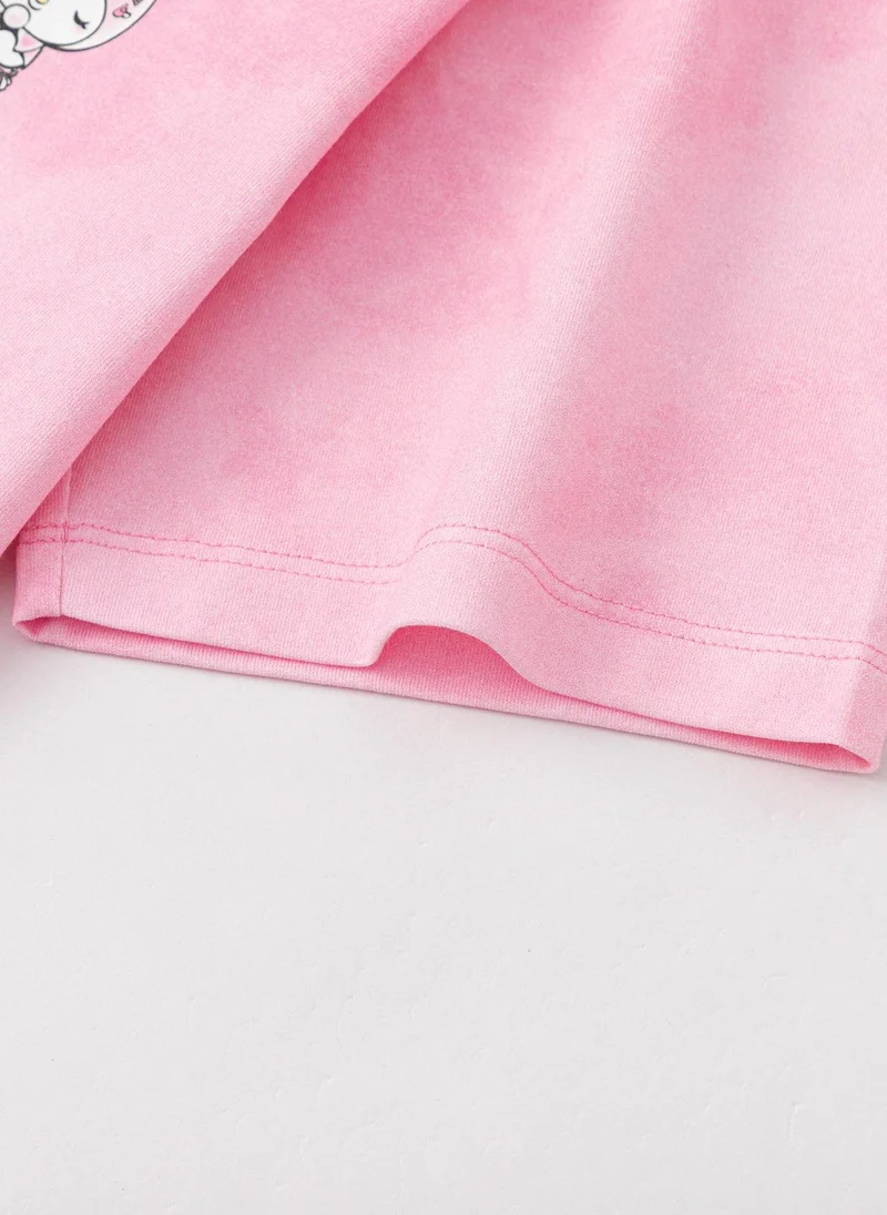 Balabala Pink Kids Girls Round v-neck short-sleeved T-shirt for Women | Best Price UAE