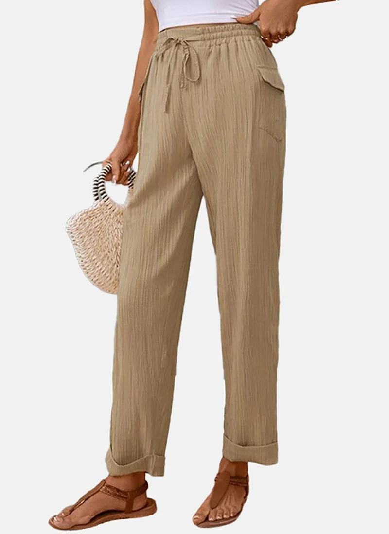 يونيكي Women Khaki Mid-Rise Peg Trousers