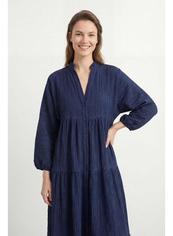 Soul Women's V-Neck Tiered Dress – 32461ELB - NAVY. - Image 2