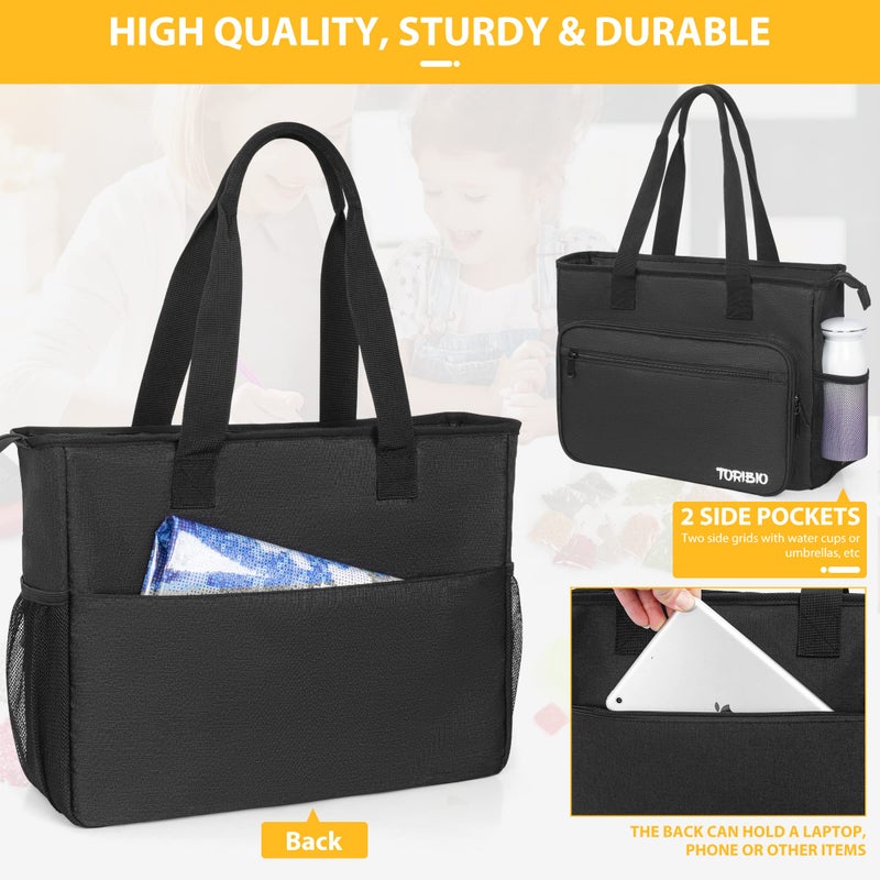 TORIBIO Carrying Bag for Diamond Painting A4 LED Light Pad, Diamond Painting Tools Storage Bag, Embroidery Protective Case for Embroidery Floss and Supplies, 15.4"x12.2"x4.7", Black,Bag Only - Image 3
