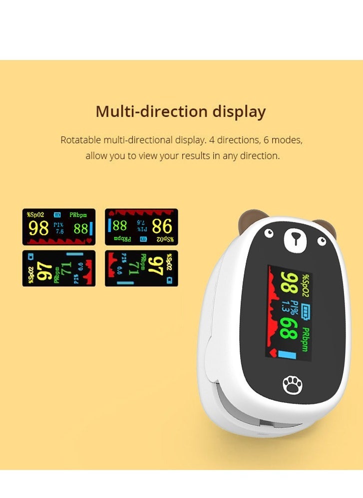 general Kids Pulse Oximeter Fingertip - Rotatable 4-Direction Display, Accurate SpO2/PR Monitor for Children 1-12 Years, Auto Shutoff, Portable Oxygen Saturation Tracker with Comfort Design - Image 1