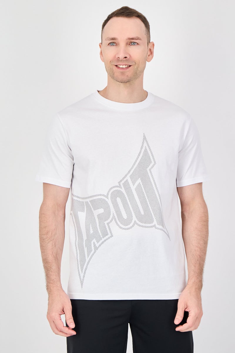 TapouT Men Sportswear Short Sleeve Outdoor T-Shirt, White - Image 1