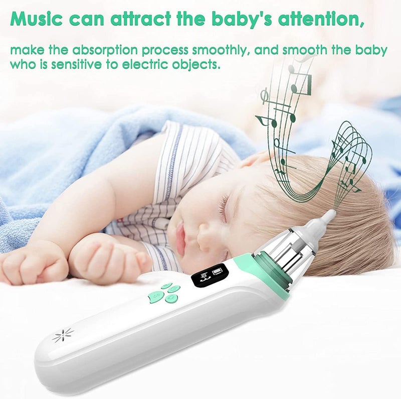 VABOO Electric Baby Nasal Aspirator, USB Rechargeable Nose Cleaner with 3 Suction Levels & 3 Silicone Tips for Gentle and Effective Baby Nose Cleaning - Image 5
