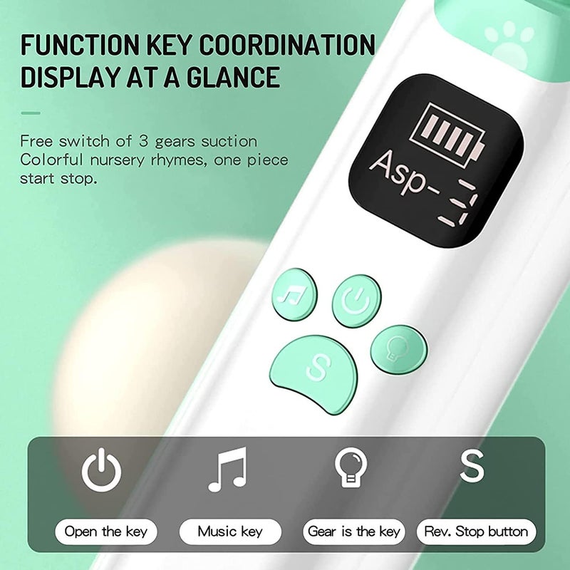 VABOO Electric Baby Nasal Aspirator, USB Rechargeable Nose Cleaner with 3 Suction Levels & 3 Silicone Tips for Gentle and Effective Baby Nose Cleaning - Image 3