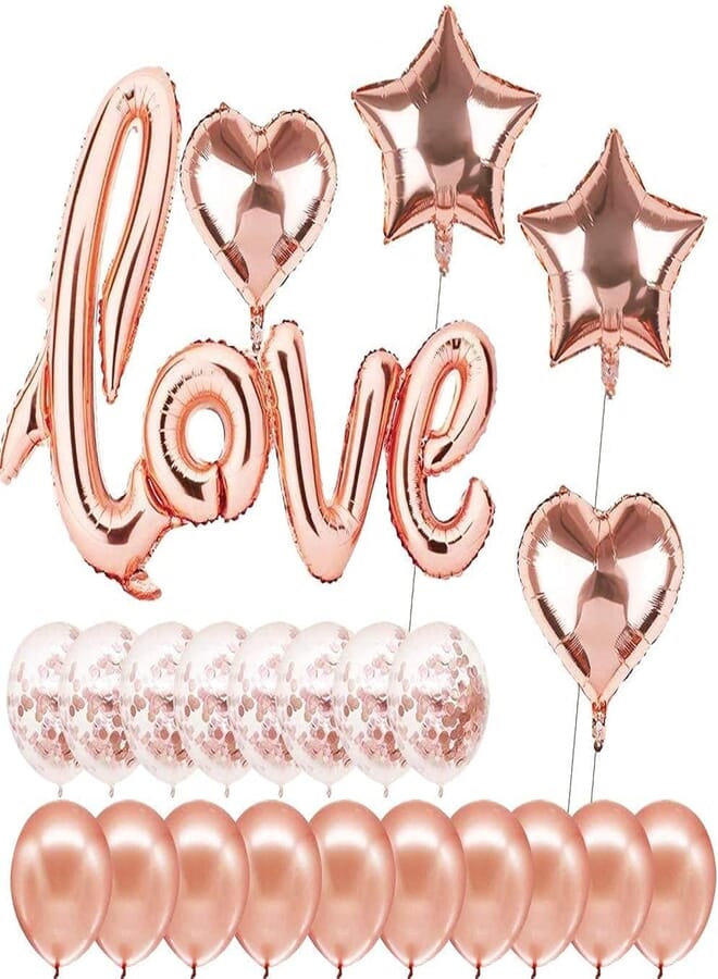 Secret Love Balloon,Balloon Rose Gold,Rose Gold Confetti Balloon,Party Decorations Balloon,Wedding Balloon,Valentine's Balloons,Love Heart Foil Balloon
