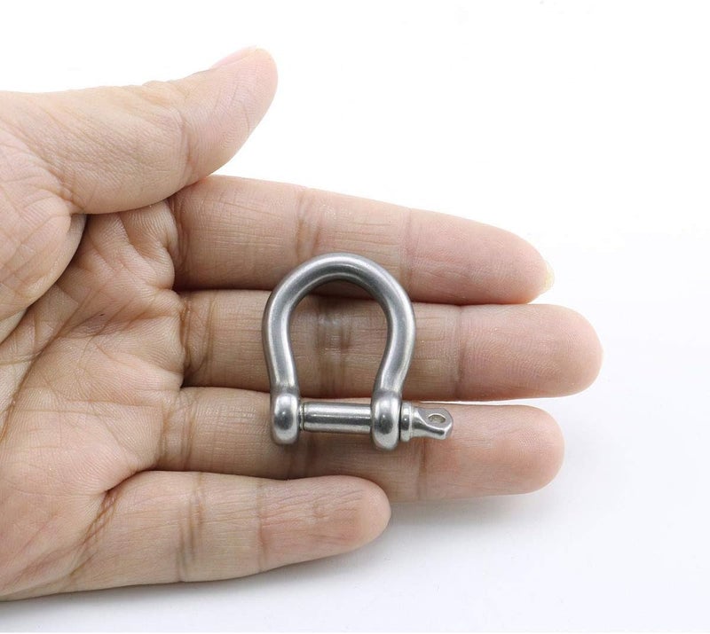 heyous 6pcs 1/5 Inch 5mm Screw Pin Anchor Shackle Stainless Steel Heavy Duty Bow Shape Load Clamp for Chains Wirerope Lifting Paracord Outdoor Camping Survival Rope Bracelets - Image 2