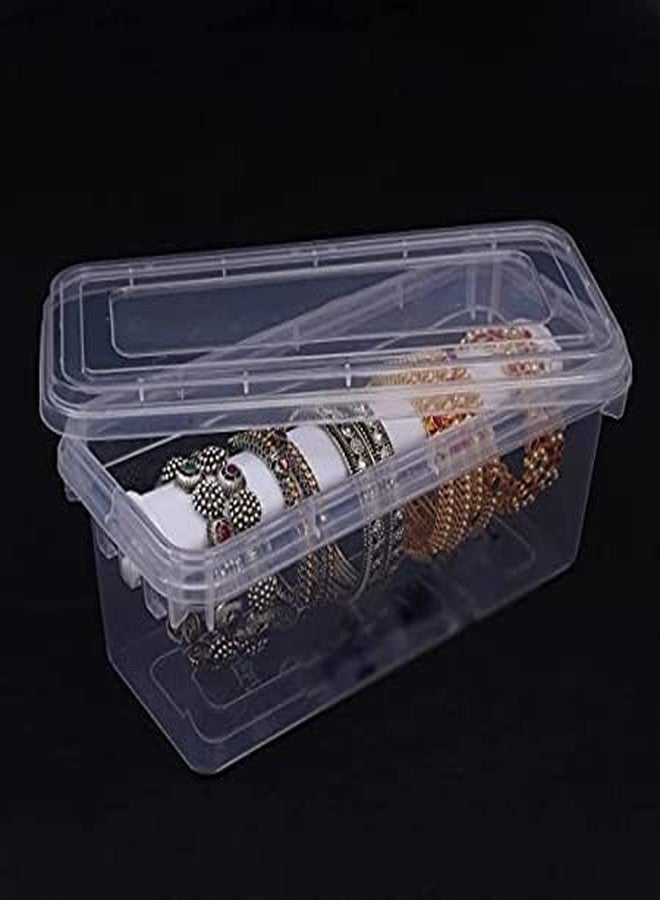 DMDENT plastic Bangle box For Women,Jewellery box For Travelling,Poratble Chudi Organizer For Travel,Transparent One Rod Bangle Organiser (1 rod bangle Box) (PACK OF 2) - Image 3