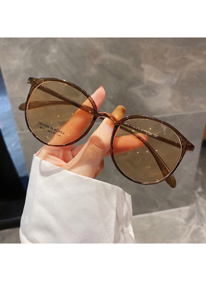 Generic Little Red Book With Color-changing Glasses Female Students Myopia Degree Anti-blue Light Tea Pigment Yan Glasses Frame High Color Value 