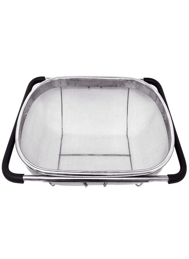 TECHNOWAYS SOLUTION Stainless Steel Over Sink Colander, Expandable Strainer Basket with Fine Mesh & Rubber Grip for Kitchen Sink Strainer for Pasta, Food, Vegetables - Image 2