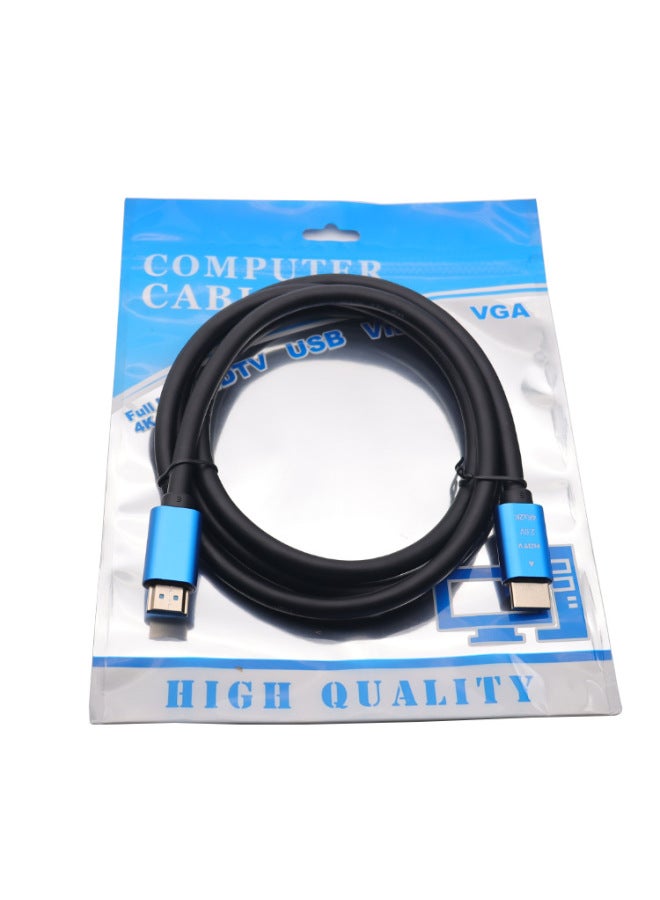 HDMI HD Cable 4K 2.0 Version 19+1 Gold-plated Aluminum Alloy Shell Computer Monitor Projector Video Cable-Color:Round Shell Bag-Line Length:5 M