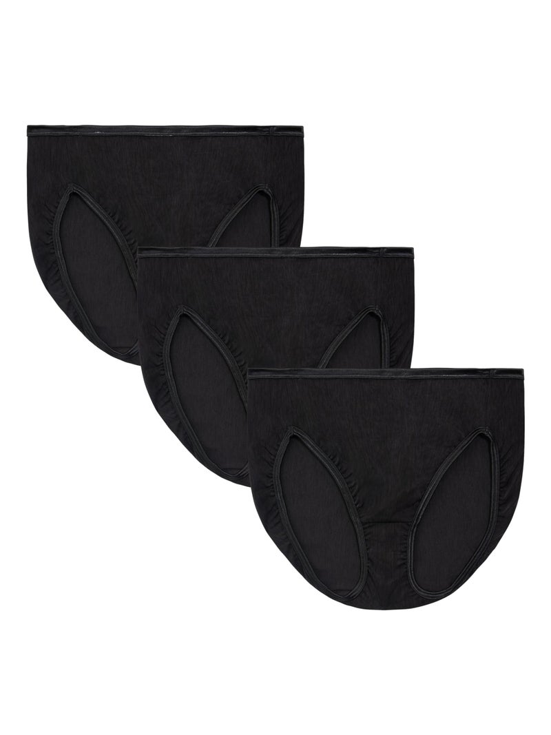 Vanity Fair Women's Illumination Hi Cut Panty 13108, Black Multi, 9 (13307) - Image 1