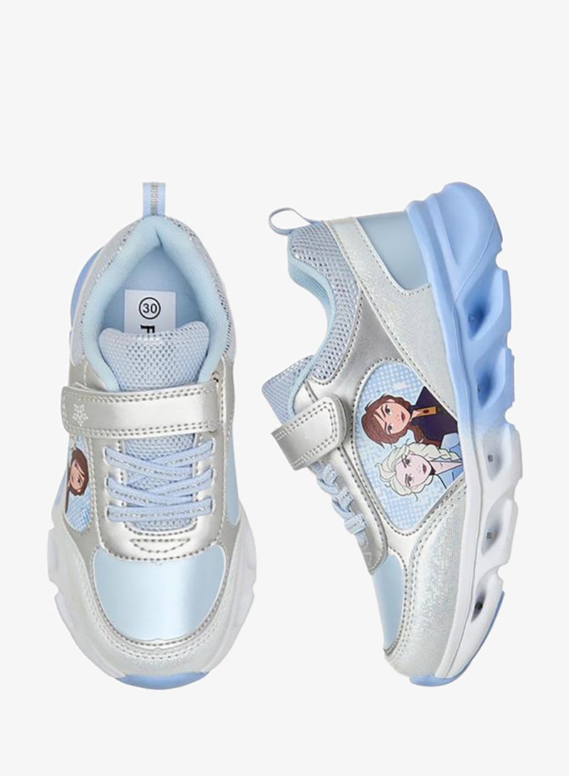Disney Girls Frozen Print Light-Up Ankle Sneakers - Image 3
