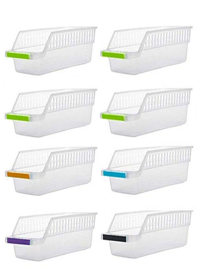 DARKZONE Plastic Fridge Space Saver Food Storage Organizer Basket Rack,Multi-Color Set of 4 - Image 3