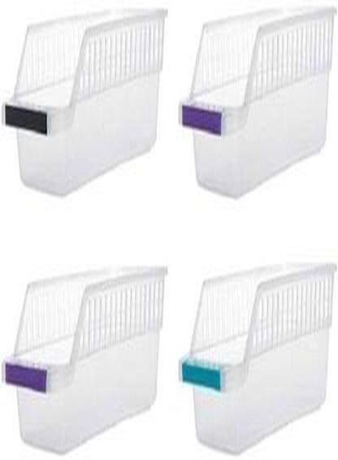 DARKZONE Plastic Fridge Space Saver Food Storage Organizer Basket Rack,Multi-Color Set of 4 - Image 1