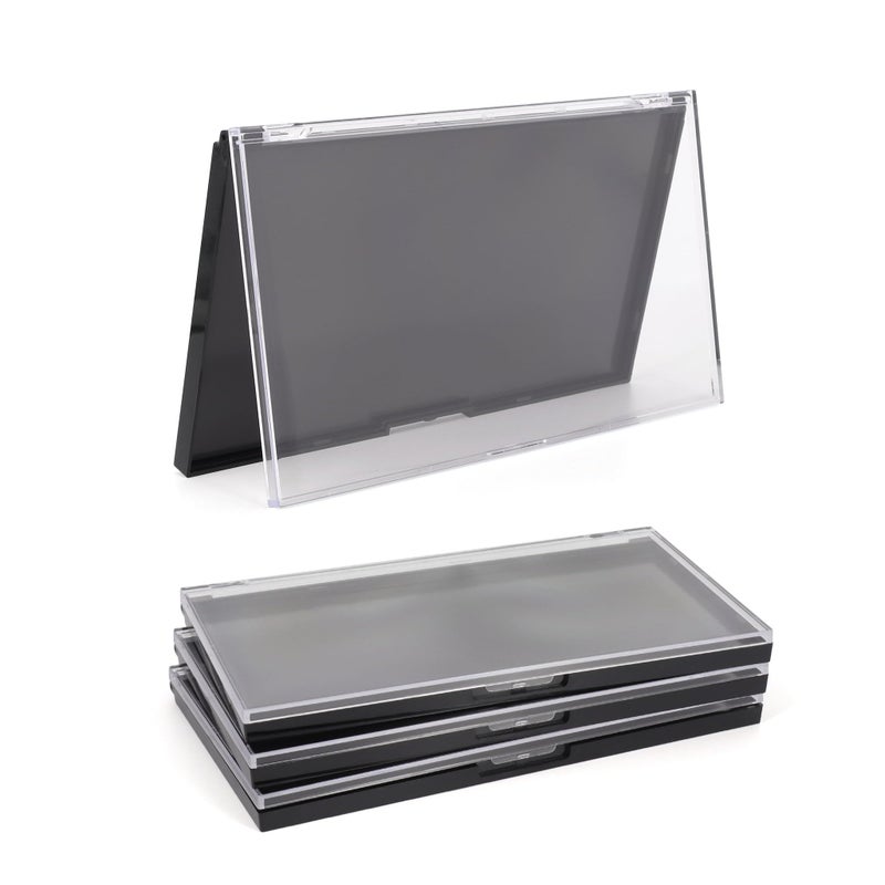 AJLTPA Magnetic Makeup Palette with Clear Top, 3Pack Empty Eyeshadow Pan Dispensing Storage Box with 60Pcs Adhesive Metal Stickers for DIY Cosmetics Lipstick Blush Powder-7.71â€X4.33â€Palette - Image 1