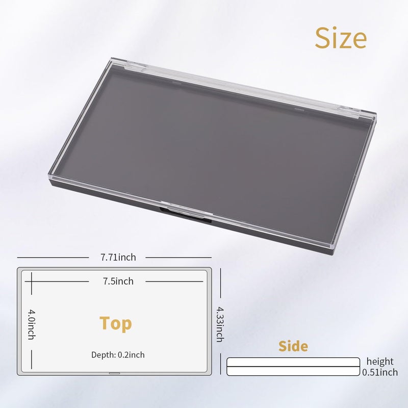 AJLTPA Magnetic Makeup Palette with Clear Top, 3Pack Empty Eyeshadow Pan Dispensing Storage Box with 60Pcs Adhesive Metal Stickers for DIY Cosmetics Lipstick Blush Powder-7.71â€X4.33â€Palette - Image 2