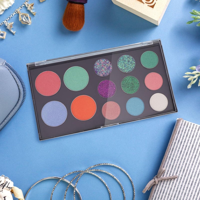 AJLTPA Magnetic Makeup Palette with Clear Top, 3Pack Empty Eyeshadow Pan Dispensing Storage Box with 60Pcs Adhesive Metal Stickers for DIY Cosmetics Lipstick Blush Powder-7.71â€X4.33â€Palette - Image 5