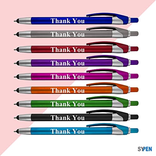 SyPen Thank You Greeting Gift Stylus Pens for Touchscreen Devices 2 in 1 Combo Pen for Employee Appreciation Events and Parties 50 Pack - Image 3