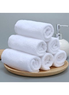 BYFT Iris White Premium White Face Towels 33x33 Cm Set of 12 High quality Cotton Highly Absorbent and Ultrasoft Quick Dry Bath Linen 600 GSM  - Image 1
