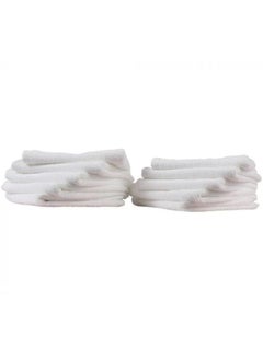 BYFT Iris White Premium White Face Towels 33x33 Cm Set of 12 High quality Cotton Highly Absorbent and Ultrasoft Quick Dry Bath Linen 600 GSM  - Image 3