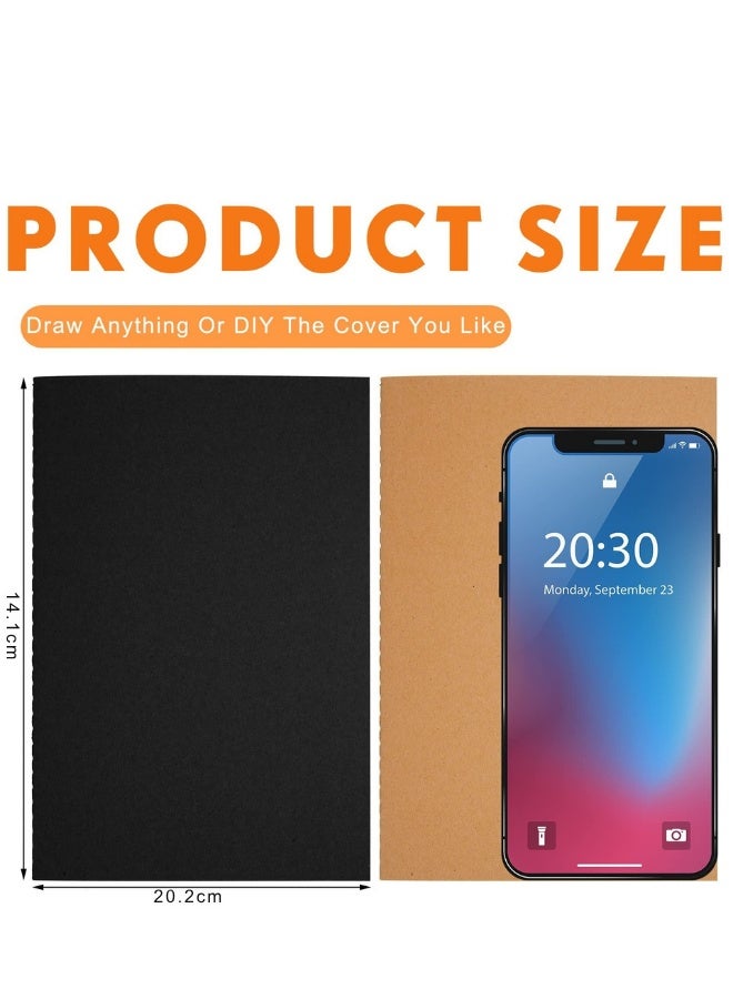 دوغي 10 قطع A5 مجموعة دفاتر الملاحظات A5 Softcover السائبة لكتابة مفكرة مكتب الرسم (5 بني و 5 أسود) - Image 2